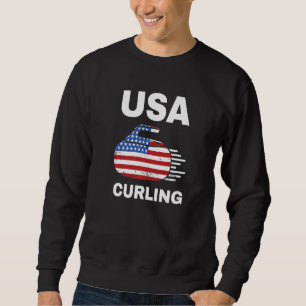 Curling for Men Women Curling Players USA 3 Sweatshirt