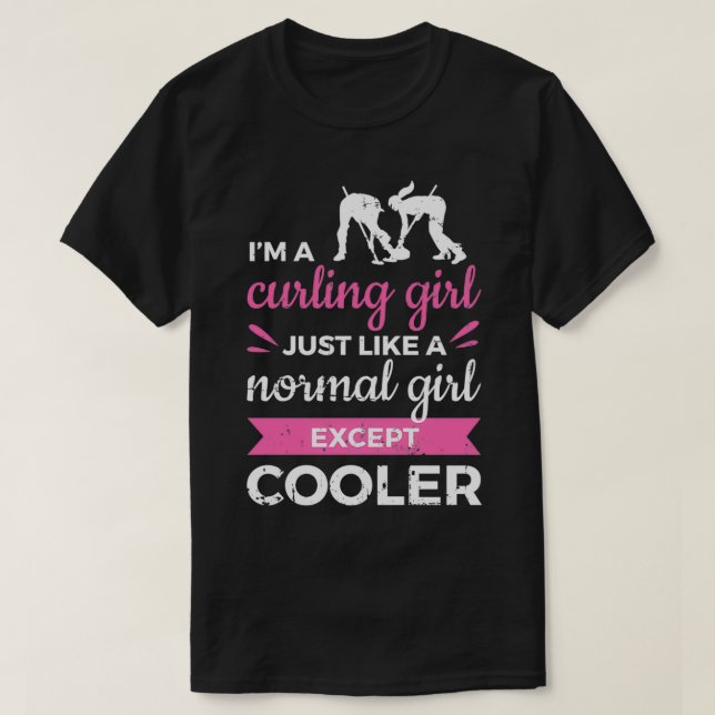 Curling Girl Ice Curling Wintersport T-Shirt (Design vorne)