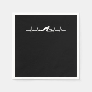Curling Heartbeat Ice Sports Gift Serviette