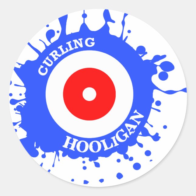 Curling Hooligan Runder Aufkleber (Vorderseite)
