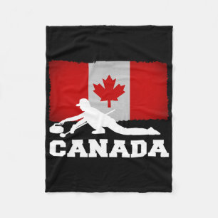 Curling Kanada Flagge Stolz Urlaub Reise Kanadisch Fleecedecke