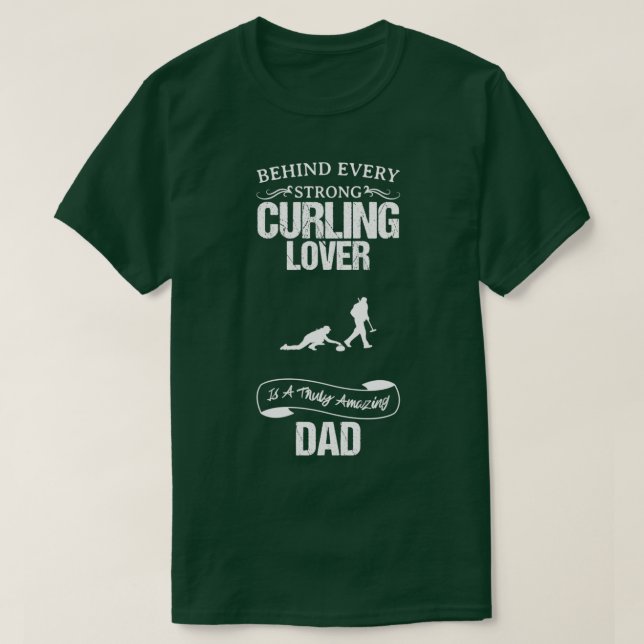 Curling Lover Phantastischer Vater Funny Design fü T-Shirt (Design vorne)