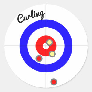 Curling macht Spaß Runder Aufkleber