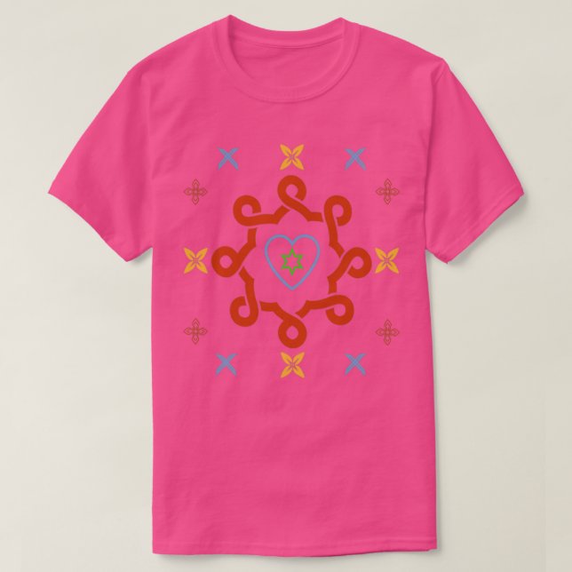 Curling mit Blumenform T-Shirt (Design vorne)