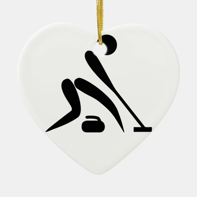 Curling Pictograph Keramikornament (Vorne)