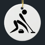 Curling Piktogramm Keramik Ornament<br><div class="desc">Der am schnellsten wachsende Wintersport der Welt!</div>