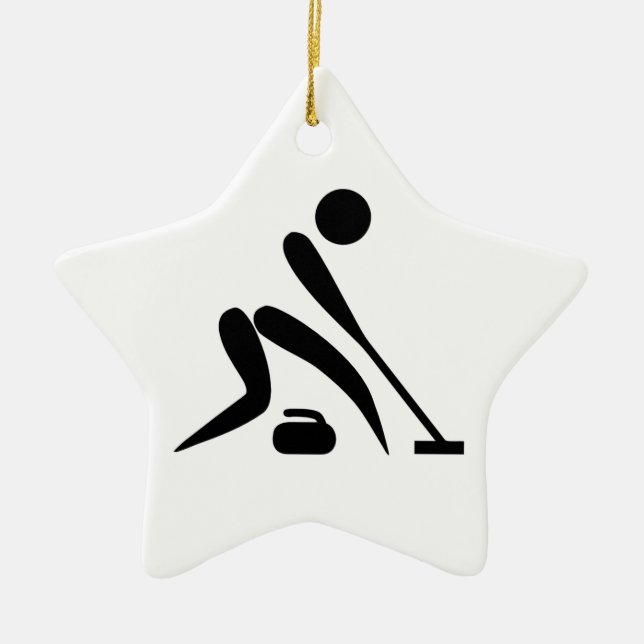 Curling Piktogramm Keramikornament (Vorne)