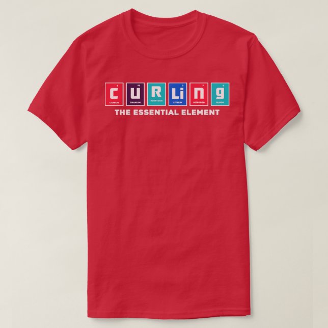 Curling Player Curler kurbelt die essenziellen Ele T-Shirt (Design vorne)