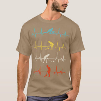 Curling Player für einen Curler-Heartbeat T-Shirt