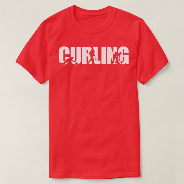 Curling Player Schach auf Eis 3 T-Shirt (Design vorne)