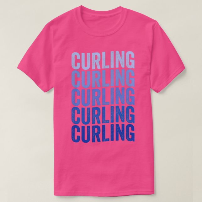 Curling Player Schach auf Eis T-Shirt (Design vorne)
