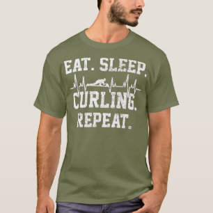 Curling Player Vintag Heartbeat Premium T-Shirt