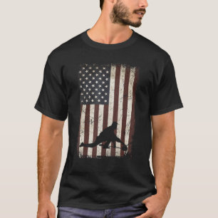 Curling Players Team American Flag Vintag Curler T-Shirt