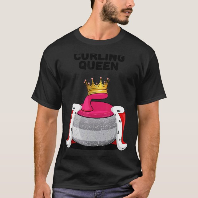 Curling Queen Girls Curling Team Player Womens Cur T-Shirt (Vorderseite)