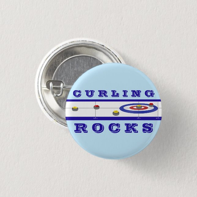Curling Rocks Button (Vorne & Hinten)