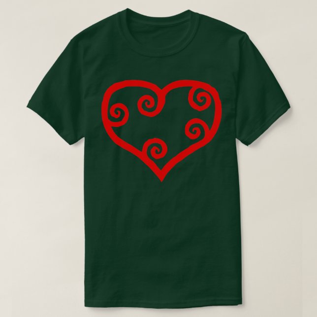 Curling roter Herzklopfen T-Shirt (Design vorne)