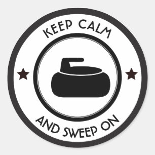 Curling Runder Aufkleber