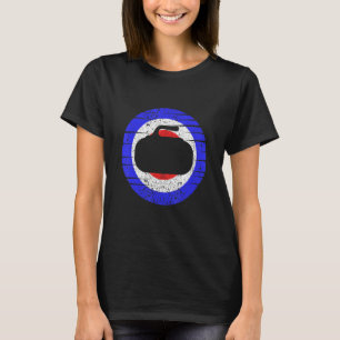 Curling Shirt weiß rot und blau amerikanisch Fahne