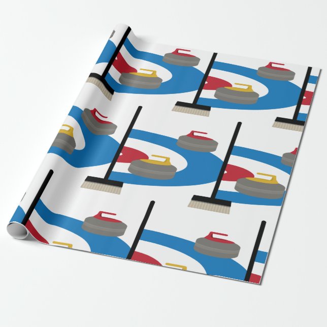 Curling Sport Geschenkpapier (Ungerollt)