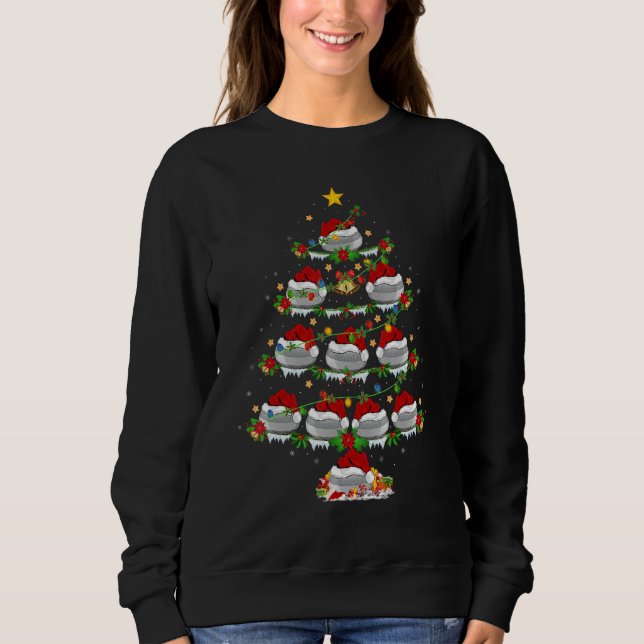 Curling Sports WeihnachtsLICHTEN Curling Weihnacht Sweatshirt (Vorderseite)