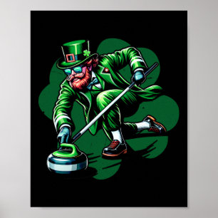 Curling St. Patrick's Day Irischer Shamrock-Curler Poster