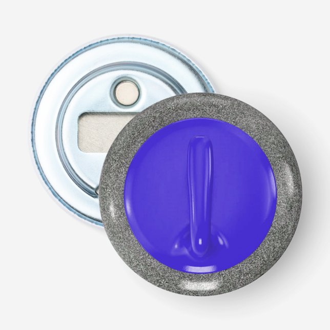Curling Stone Flasche Opener Blau und Grau Flaschenöffner (Vorderseite)