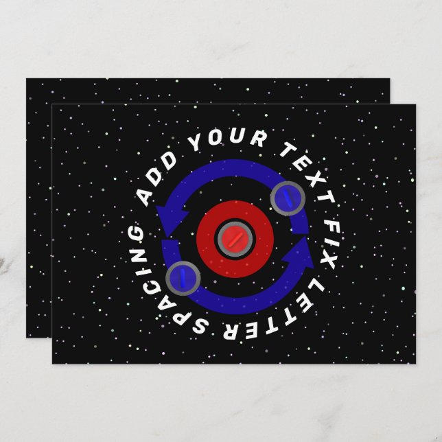 Curling Stone rollt wie die Erdumlaufbahn Einladung (Vorne/Hinten)