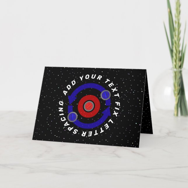 Curling Stone rollt wie die Erdumlaufbahn Karte (Vorderseite)