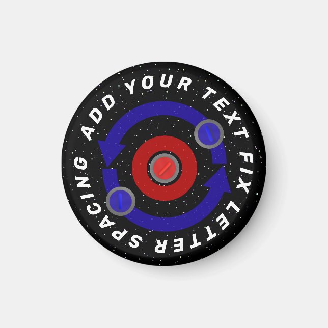 Curling Stone rollt wie die Erdumlaufbahn Magnet (Vorne)