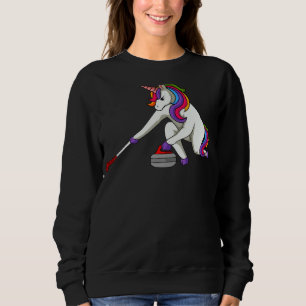 Curling Stone Unicorn Curler Wintersport Sweatshirt