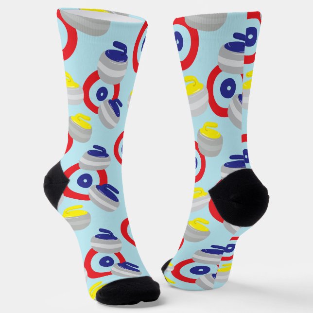 Curling Stones and Targets Muster Socken (Gewinkelt)