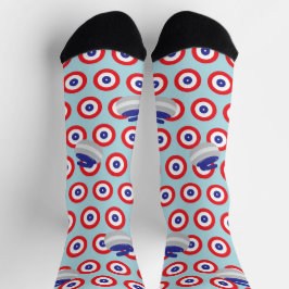 Curling Stones und Targets Socken