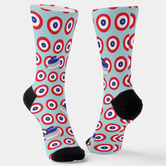 Curling Stones und Targets Socken (Gewinkelt)