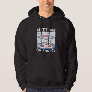 Curling Treffen Sie mich auf dem Eis Winterschport Hoodie