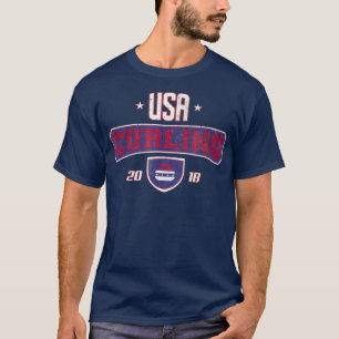 Curling USA Winter Sports Men Bonspiel Stone T-Shirt