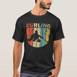 Curling Vintager Retro-Curler-Rock-Curling-Lover T-Shirt