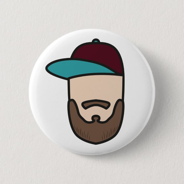 Curlingseb Knopfweiß Button (Vorderseite)