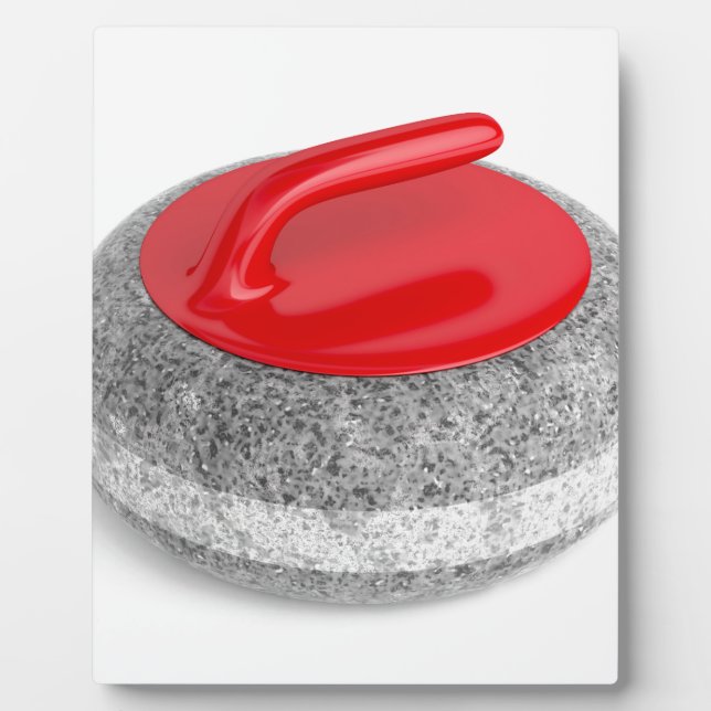 Curlingstein auf weiß fotoplatte (Vorderseite)