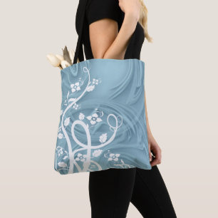 Curls Over Blue Kunstwerk Tasche
