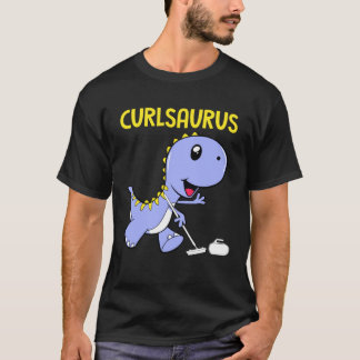 Curlsaurus Dinosaur Curling Sport Kostüm T-Shirt
