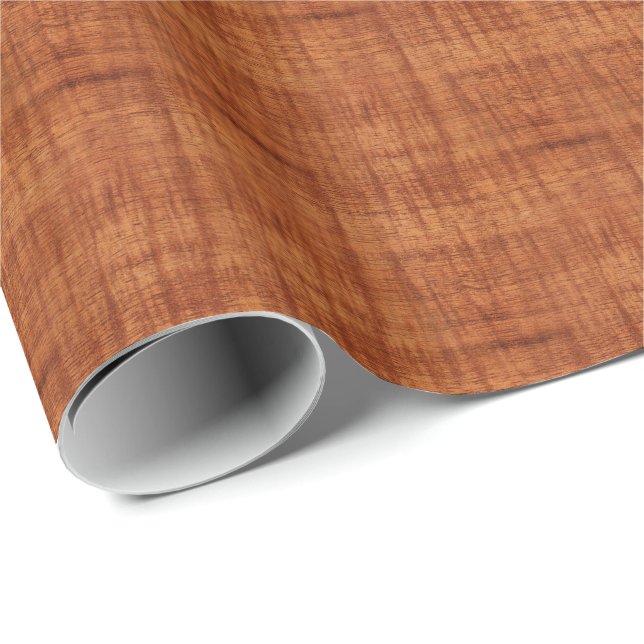 Curly Acacia Holz Grain Look Geschenkpapier (Rolleneckpunkt)