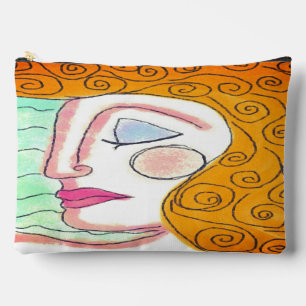 Curly Blonde Hair Abstrakt Art Zubehörtasche