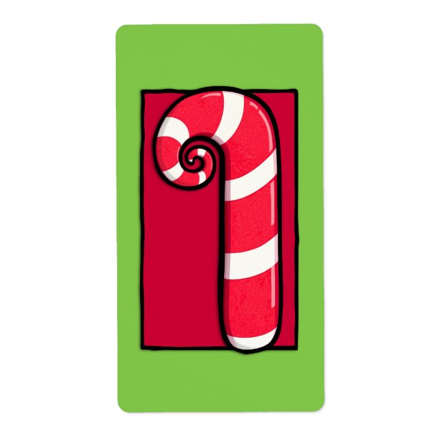 Curly Candy Cane grünes Etikett (Vorne)