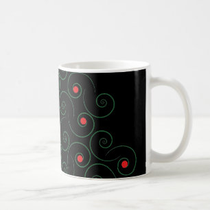 Curly Christmas Tree Black Kaffeetasse