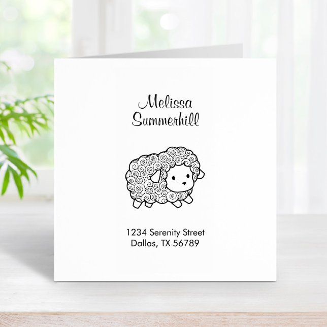 Curly Coat Little Sheep Ewe-Adresse Gummistempel (Von Creator hochgeladen)