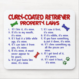 CURLY-COATED RETRIEVER Eigentums-Gesetze 2 Mousepad