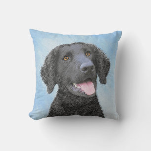 Curly Coated Retriever Painting - Original Dog Art Kissen
