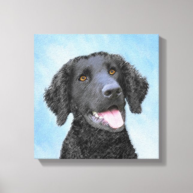 Curly Coated Retriever Painting - Original Dog Art Leinwanddruck (Vorderseite)
