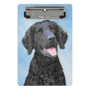 Curly Coated Retriever Painting - Original Dog Art Mini Klemmbrett