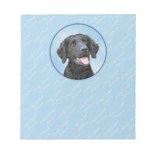 Curly Coated Retriever Painting - Original Dog Art Notizblock